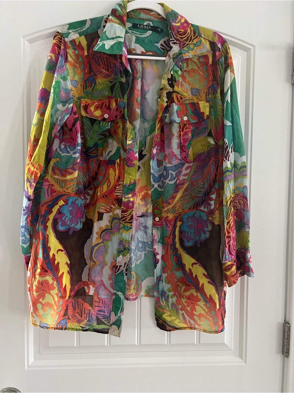 Ralph Lauren Multicolor Floral Paisley Button-Front Jacket